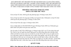 Nghị quyết 10/2021/NQ-HĐND hỗ trợ trẻ mầm non là con công nhân làm tại khu công nghiệp Tây Ninh