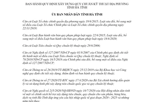 Quyết định 30/2021/QĐ-UBND Quy chuẩn kỹ thuật địa phương tỉnh Hà Tĩnh