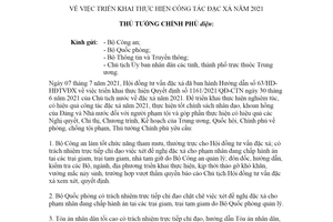 Công điện 941/CĐ-TTg 2021 thực hiện công tác đặc xá