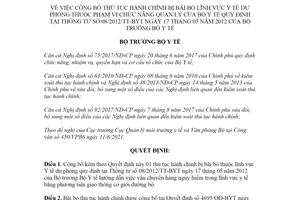 Quyết định 3386/QĐ-BYT 2021 công bố thủ tục hành chính bị bãi bỏ lĩnh vực Y tế dự phòng