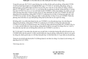 Công văn 5522/BYT-MT 2021 mẫu kế hoạch phòng chống COVID19 cho cơ sở sản xuất kinh doanh