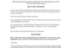 Quyết định 1160/QĐ-TTg 2021 phê duyệt Chương trình hành động về tuyên truyền ASEAN