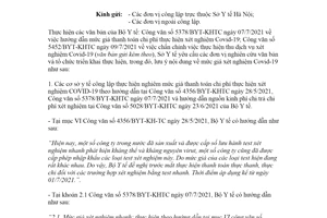 Công văn 10537/SYT-KHTC 2021 mức giá thanh toán chi phí thực hiện xét nghiệm Covid 19 Hà Nội