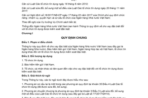 Thông tư 08/2021/TT-NHNN cho vay đặc biệt đối với tổ chức tín dụng được kiểm soát đặc biệt