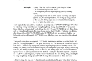 Công văn 2538/SGDĐT-CTTT 2021 phòng chống COVID19 tình hình diễn biến phức tạp Hà Nội