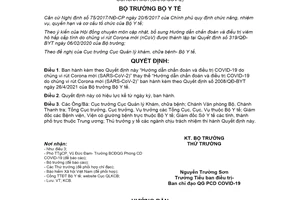 Quyết định 3416/QĐ-BYT 2021 Hướng dẫn chẩn đoán COVID19 do chủng vi rút Corona mới