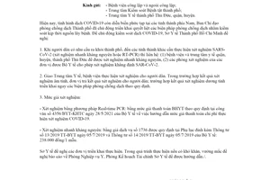 Công văn 4244/SYT-NVY 2021 xét nghiệm cho người dân có nhu cầu ra khỏi Hồ Chí Minh