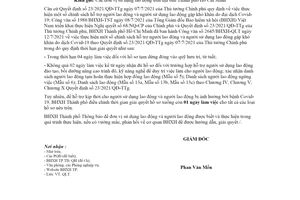 Công văn 2665/BHXH-QLT 2021 điều chỉnh Công văn 2645/BHXH-QLT Bảo hiểm Hồ Chí Minh