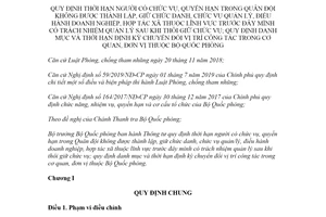 Thông tư 80/2021/TT-BQP thời hạn người có chức vụ không được thành lập doanh nghiệp