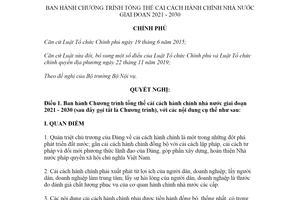 Nghị quyết 76/NQ-CP 2021 Chương trình tổng thể cải cách hành chính nhà nước 2021 2030