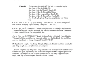 Công văn 7814/SXD-TT 2021 thực hiện phòng chống COVID 19 tại công trình xây dựng Hồ Chí Minh