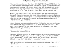 Công văn 3552/TCHQ-TXNK 2021 hướng dẫn phân loại mặt hàng Nắp thùng xe bán tải