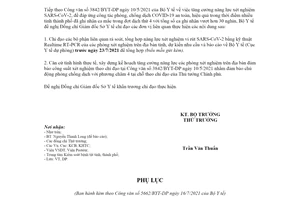 Công văn 5662/BYT-DP 2021 tăng cường năng lực xét nghiệm SARS CoV 2