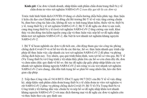 Công văn 5650/BYT-TB-CT 2021 nhập khẩu sinh phẩm chẩn đoán in vitro xét nghiệm SARS CoV 2