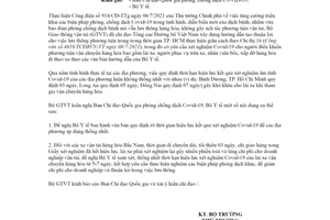Công văn 6895/BGTVT-CYT 2021 kiến nghị về thời hạn hiệu lực của xét nghiệm Covid 19
