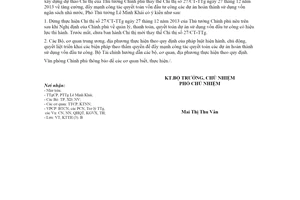 Công văn 4799/VPCP-KTTH 2021 dừng thực hiện Chỉ thị 27/CT-TTg