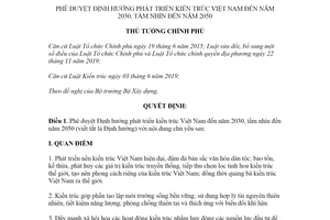 Quyết định 1246/QĐ-TTg 2021 phê duyệt Định hướng phát triển kiến trúc Việt Nam