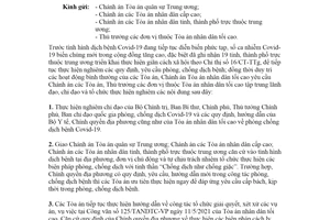 Công văn 231/TANDTC-VP 2021 tiếp tục phòng chống dịch bệnh COVID 19