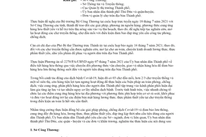 Công văn 2382/UBND-KT 2021 chợ truyền thống hoạt động trở lại Hồ Chí Minh