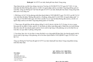 Công văn 4986/TCĐBVN-VT 2021 cách ly y tế người nhập cảnh tại cửa khẩu Cảng hàng không quốc tế Vân Đồn