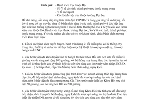 Công văn 5741/BYT-KCB 2021 củng cố cơ sở khám chữa bệnh để cấp cứu người bệnh COVID19