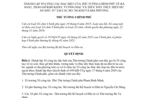 Quyết định 1242/QĐ-TTg 2021 thành lập Tổ công tác đặc biệt rà soát dự án đầu tư tại các bộ ngành