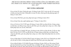 Quyết định 1260/QĐ-TTg 2021 Tăng cường giáo dục pháp luật trong cơ sở giáo dục nghề nghiệp