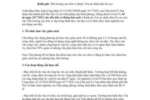 Công văn 232/TANDTC-VP 2021 tăng cường triển khai biện pháp phòng chống dịch COVID19