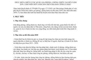 Kế hoạch 99/KH-UBND 2021 Chiến lược Quốc gia phòng chống thiên tai tỉnh Cà Mau đến 2030