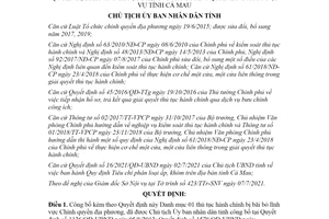 Quyết định 1295/QĐ-UBND 2021 thủ tục hành chính Chính quyền địa phương Sở Nội vụ Cà Mau