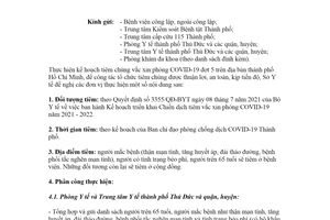 Công văn 4834/SYT-NVY 2021 chuẩn bị kế hoạch tiêm chủng vắc xin phòng COVID19 đợt 5 Hồ Chí Minh