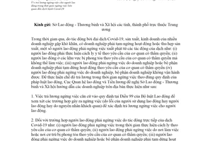 Công văn 264/QHLĐTL-TL 2021 trả lương ngừng việc cho người lao động liên quan đến Covid19