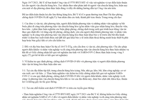 Công văn 5886/BYT-MT 2021 vận chuyển hàng hóa