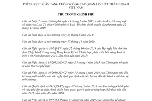 Quyết định 1316/QĐ-TTg 2021 phê duyệt Đề án tăng cường công tác quản lý chất thải nhựa