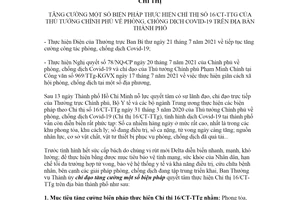Chỉ thị 12-CT/TU 2021 tăng cường biện pháp thực hiện Chỉ thị 16/CT-TTg chống dịch Covid19 Hồ Chí Minh