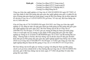 Công văn 7125/BGTVT-TCCB 2021 hồ sơ đăng ký tham gia Hội giảng nhà giáo giáo dục nghề nghiệp