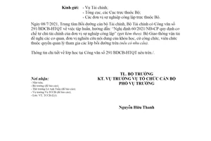 Công văn 7129/BGTVT-TCCB 2021 tập huấn hướng dẫn Nghị định 60/2021/NĐ-CP