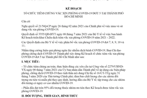 Kế hoạch 2427/KH-BCĐ 2021 tổ chức tiêm chủng vắc xin phòng COVID19 đợt 5 tại Hồ Chí Minh