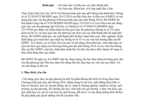 Công văn 3036/BGDĐT-GDTH 2021 chỉ đạo thực hiện nội dung giáo dục của địa phương cấp Tiểu học