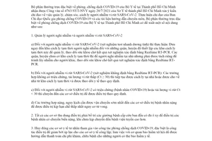 Công văn 5929/BYT-KCB 2021 quản lý với người nhiễm vi rút SARS CoV 2