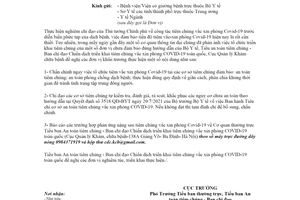 Công văn 885/KCB-NV 2021 tổ chức tiêm chủng an toàn và đảm bảo phòng chống dịch