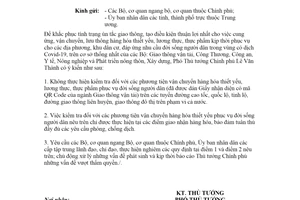 Công văn 1015/TTg-CN 2021 vận chuyển hàng hóa thiết yếu phục vụ người dân vùng dịch Covid19