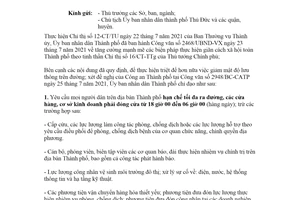 Công văn 2490/UBND-VX 2021 tăng cường biện pháp giảm mật độ lưu thông trên đường Hồ Chí Minh