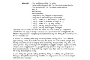 Công văn 8087/SGTVT-KT 2021 biện pháp giảm mật độ lưu thông trên đường Hồ Chí Minh