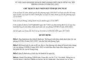 Quyết định 1084/QĐ-UBND 2021 triển khai chiến dịch tiêm vắc xin phòng COVID 19 tỉnh Quảng Ngãi