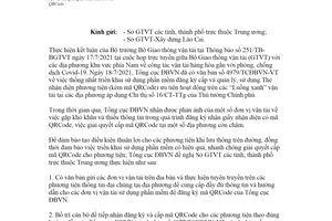 Công văn 5181/TCĐBVN-VT 2021 tuyên truyền cho đơn vị vận tải đăng ký giấy nhận diện có mã QRCode