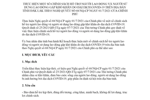 Kế hoạch 6657/KH-UBND 2021 hỗ trợ người lao động gặp khó khăn do đại dịch COVID 19 tỉnh Đắk Lắk