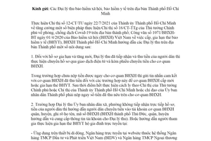 Công văn 2834/BHXH-QLT 2021 gia hạn thẻ bảo hiểm y tế Bảo hiểm xã hội Hồ Chí Minh