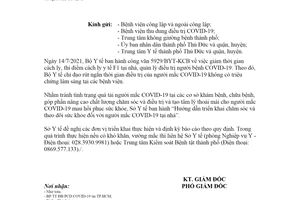 Công văn 5069/SYT-NVY 2021 chăm sóc sức khỏe tại nhà người mắc COVID 19 Sở Y tế Hồ Chí Minh