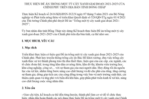 Kế hoạch 228/KH-UBND 2021 thực hiện Đề án trồng một tỷ cây xanh tỉnh Đồng Tháp